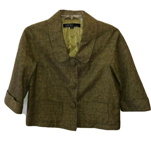 Kasper Sportswear Olive Green Snap Front Blazer - Picture 1 of 8
